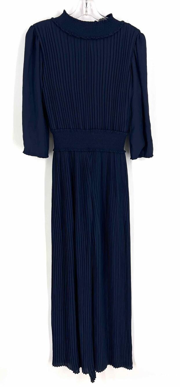 Nanette Lepore Size 6 Navy Pleated Cinched Dresses Dress Maxi